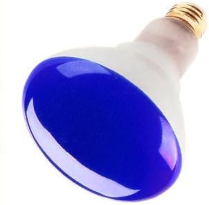 65 Watt Blue Incandescent Flood Light Bulb / BR30 Shape (3.75" Diameter) / 130 Volts / Blue