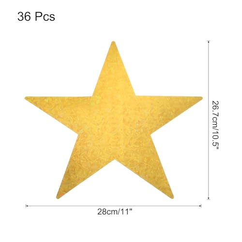 Étoiles découpées en papier imprimé double face doré effet laser 11 pouces - 3