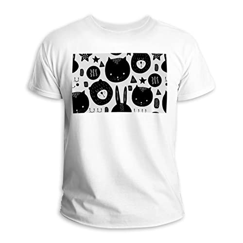 T-shirt chat noir et blanc multicolore pour look décontracté