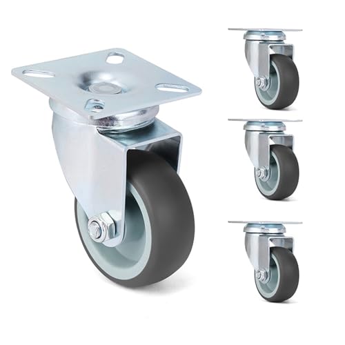 Roulettes de chariot pivotantes 2 pouces avec frein pour meuble plateforme | Lot de 4