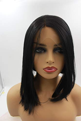 New bob 14 inches black Heat Resistant Hair cosplay hair Lace Front wig for women