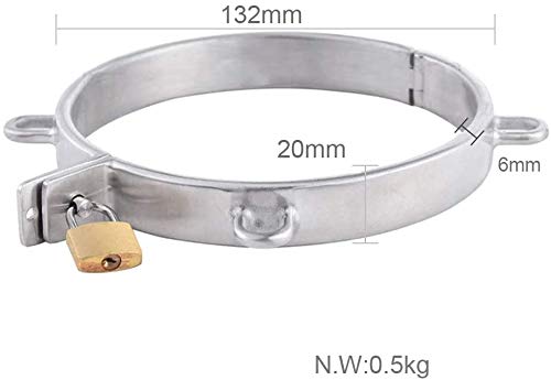 Roluck Metall Halsband Halsreif Halsfessel Bondage Sex-toys Sexspielzeug SM Erotische Halsfessel für Frauen(Ø 13.2cm)