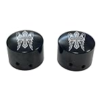 Angel-Wings-Cross-Front-Axle-Cap-Nut-Covers-Black-in-Color-Compatible-With-Harley-Davidson-Touring-Road-King-Road-Glide-Street-Glide-Ultra-Dyna