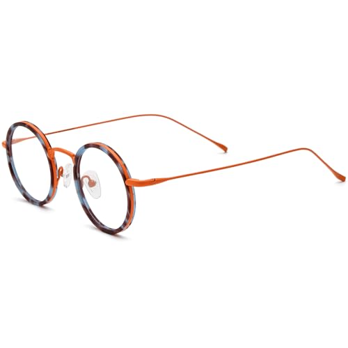 Image of FONEX Acetate Titanium Glasses Frame Men 2024 New Round Eyeglasses Spectacles Eyewear F85844