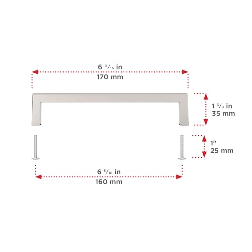Image of Richelieu | Lambton 6 5 /16-inch (160 mm) Polished Nickel Cabinet Pull