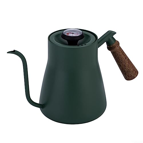 Hervidor de café con cuello de cisne con termómetro de 850 ml, boquilla estrecha para verter sobre la cafetera