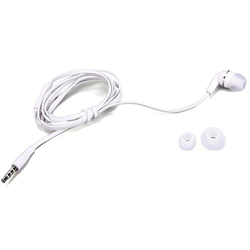 Premium Flat Wired Headset Mono Hands-Free Earphone W Mic Single Earbud Headphone In-Ear [3.5Mm] White For Samsung Galaxy J3, J5, J7, Note 3 4 5, Note8, S5, S6, S7, Edge Edge+, S8, S8+, S9, S9+ #TOP2