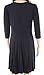 Lark & Ro Women's Three Quarter Sleeve Knit Fit and Flare Dress, Black, Medium