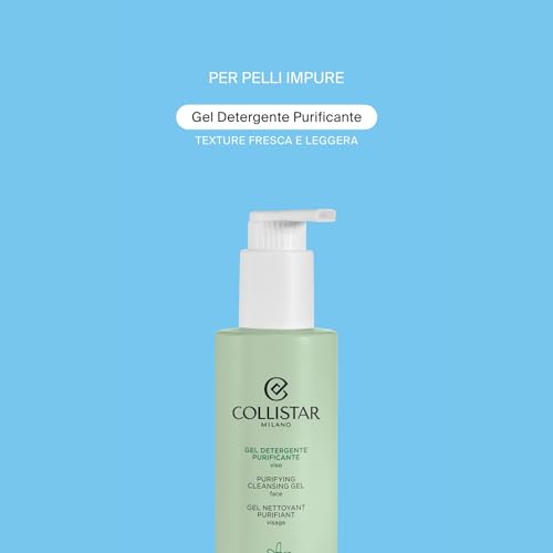 Collistar Klärendes Reinigungsgel Gesicht Für Unreine Haut, Sanfte Reinigung und Klärung, Entfernt Make-up-Reste, Unreinheiten und Überschüssigen Talg, 200 ml