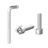 2 Pcs 1001-63-B Center Cap Screws, Fit for Fuel Offroad Wheel Black Center Cap, with 1 Pc Allen Key, Alloy Steel Silver Finish Screw Locks, No Center Cap Included, 1001-63B, 1001-63GB
