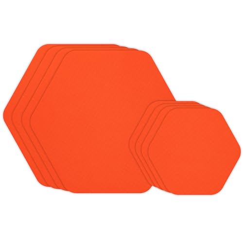 Image of GEAR AID Tenacious Tape Hex Repair Patches, 2.5 inch & 1.5 inch, Orange, 8 Count