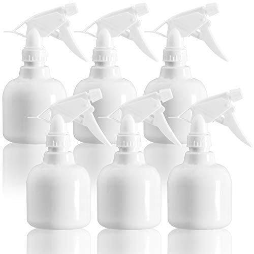 Youngever 6 Pack 350ML Empty Plastic Spray Bottles, Spray Bottles for Hair and Cleaning Solutions (Solid White)