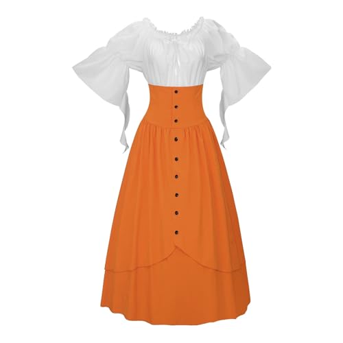 Costume de pirate 2 pièces pour femme avec chemisier Renaissance et jupe médiévale