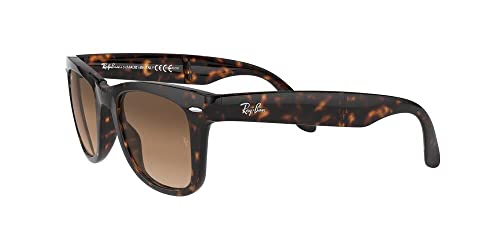 Ray-Ban RB4105 Folding Wayfarer, Occhiali da sole da uomo, Marrone (710-Demi Brown), S