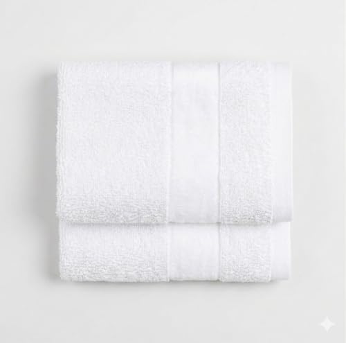 Melissa Linen 820GSM Luxury Fingertip Towels Set of 2 (12x20 Inches) 100% Turkish Cotton Premium Small Hand Towels for Bathroom Spa & Hotel Ultra Absorbent & Thick Bright White