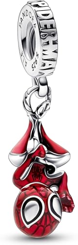 PANDORA Marvel Hängender Spider-Man Charm-Anhänger x Disney Collection kompatibel Moments Armbändern 792323C01