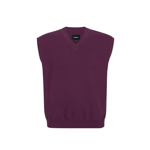 Men Oversized Sweater Vest: Plus Size Big Tall V Neck Cotton Pullover XX-Large Purple