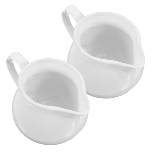 HOLIDYOYO 2Pcs Ceramic Gravy Boat Traditional Sauce Dispenser for Gravy Condiments and Dressings Ceramic Design for Home Restaurants Catering