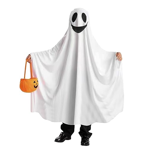 Disfraz de Fantasma con Bolsa de Calabaza para Niños 4-6 años