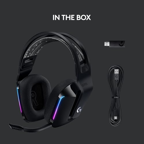 Image of Logitech G 733 LIGHTSPEED Wireless Gaming Headset with Headband, Lightsync RGB, Blue VO!CE Microphone Technology, PRO G Speakers, Ultralight, 29-Hour Battery Life, 20 m Range - Black