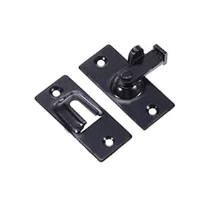 Hemoton 90 Graden Deurslot Gesp Haakse Deur Klinkbout Roestvrij Stalen Slot Schuifdeur Beveiliging Veiligheid Deurslot Klink (Zwart)