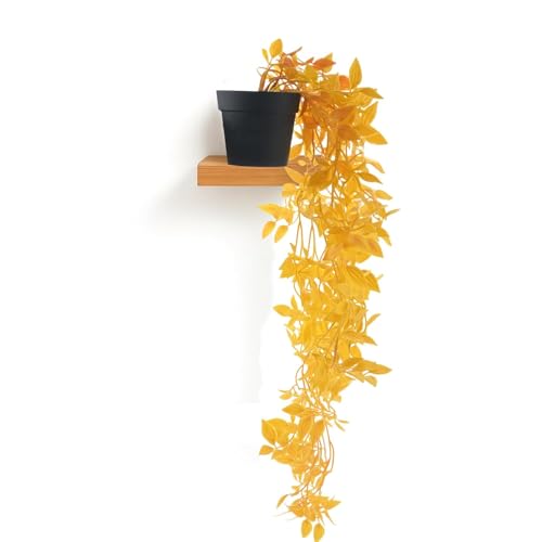 Image of PAPERI Hanging Plants Leaves, Artificial Plants with Pot, Small Faux Plants, Mini Artificial Plant for Indoor Home Decor, Office Table, Wall, Window, Book Shelf, Living Room, Bathroom(Plastic, Pc-1)