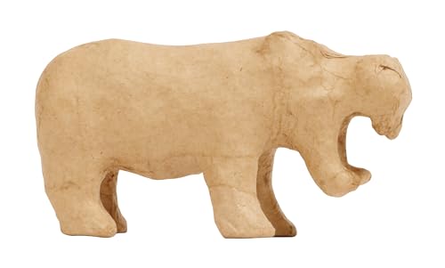Lot de 5 supports hippopotame Décopatch AP211C en papier brun pulpé