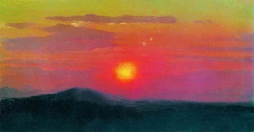 Graffiti Art Mural le coucher de soleil rouge Kuindzhi grand poster moderne pour salon