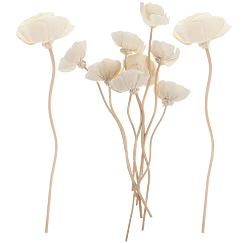Angoily 10PCS Rattan Diffuser Sticks for Oil Aroma Diffuser Replacement, Flower Reed Diffuser Sticks (White 2)