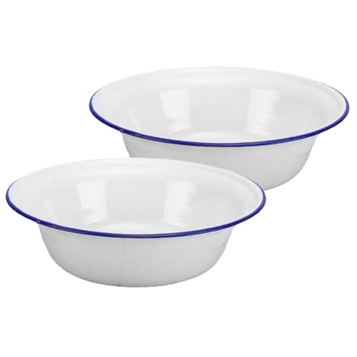 TOYANDONA 2 piezas Cuencos de Esmalte Resistente Bol Multiuso para Sopa y Verduras Cuenco Grueso para Cocina y Duradera