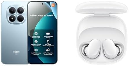 شاومي جوال ريدمي نوت 15 برو 5G الذكي (12+256 GB) - بطارية 6580 mAh، كاميرا 200 ميجابكسل، ازرق جليدي، ضمان محلي لمدة 18 شهرًا + سماعات شاومي اللاسلكية مجانية، ريدمي بودز 6 بلاي، وقت تشغيل 36 ساعة صورة 1