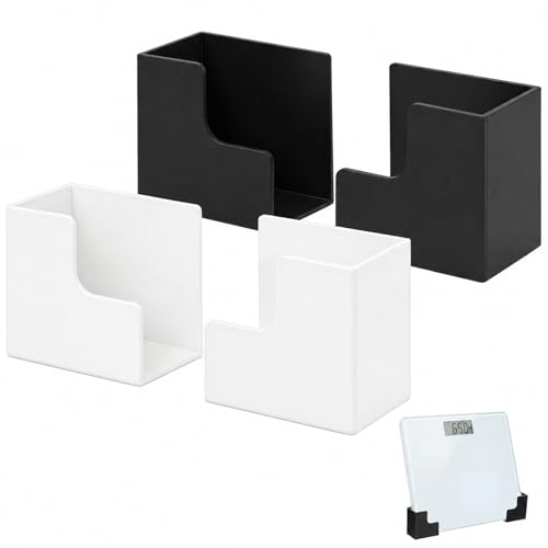 Jxiwfvl 4 PCS Wall Mount Scale Holder for Bathroom Wall Mounted Bathroom Scale Holder, Smart Scales Organizer Self Adhesive for Digital Body Weight Storage Solution for Bathrooms, Bedroom