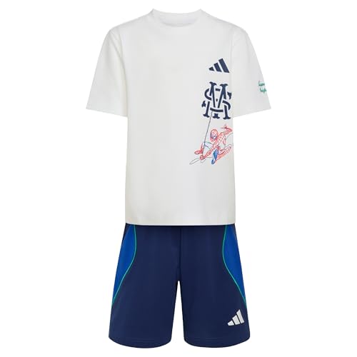 adidas Unisex niños Marvel Spider-Man Set Track_Suit, white/dark blue, 7-8 Years