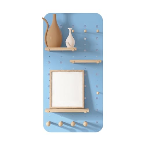 Kit d'organisation murale en panneau perforé bois bleu 40x80cm polyvalent