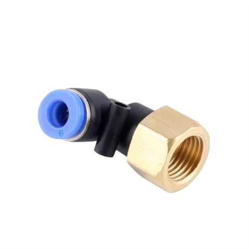 Manguera OD 10mm conector de codo de aire con rosca hembra 3/8 para unión de tubos 7