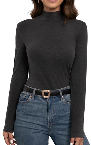 Udobana Women's Mock Turtleneck Lightweight Thermal Base Layer Tops