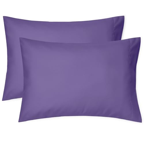 Image of EXQ Home Toddler Pillowcases 13x18 Travel Pillow Case Set of 2, Small Pillow Case Fits Baby Pillow Sized 12x16, 13x18, Kids Pillowcases 2 Pack Machine Washable with Envelope Closure (Deep Purple)