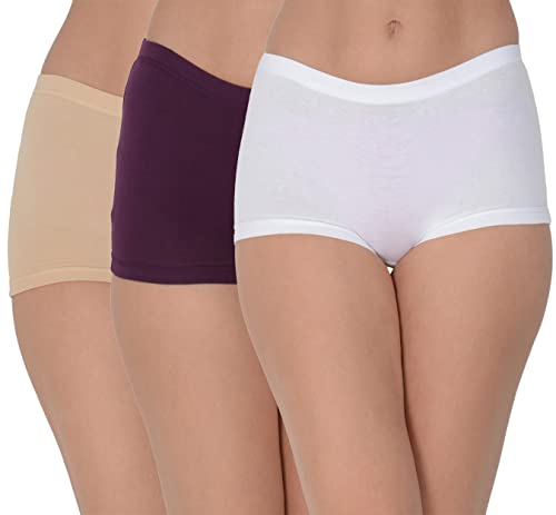 Image of EVA & JOY Women's Cotton Solid Mid-Rise Boyshort Panty