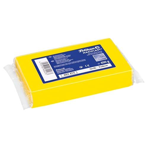 Pelikan Knete Nakiplast Wachsmasse mit Bienenwachs 650 g gelb 1 Block