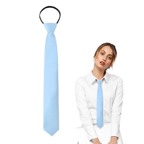 Image of Luckyvestir Womens Tie, Pre Tied Black /Red Ties for Women Adjustable Zipper Womens Necktie