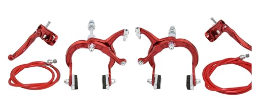 Lowrider Red Alloy Bike Mx Brake Set. Front and Rear Bicycle Brake Set Bike Brake Set