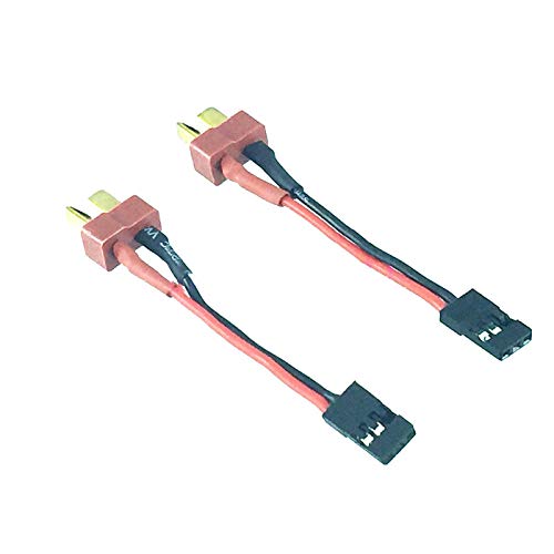 2pcs Futaba/JR Male to T-Plug Deans Male Adapter 20AWG 10CM Wire Charger Cable