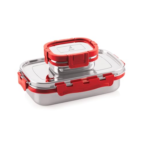 Stainless Steel Lunch Box 2-Piece Set 900ml+200ml