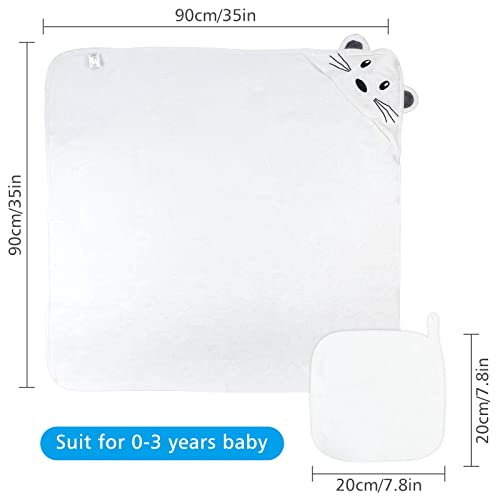 ABirdon Accappatoio Neonato e Salvietta, Fibra