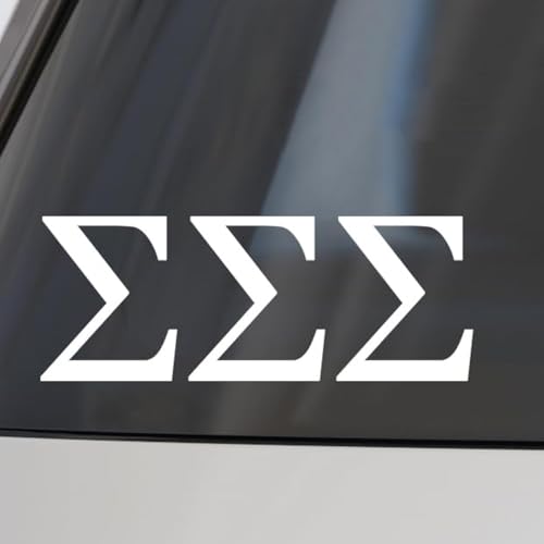 Image of Sorority Shop Sigma Sigma Sigma Car Decal Sticker- Greek Letters Design, Officially Licensed Tri Sigma Sorority Window Sticker