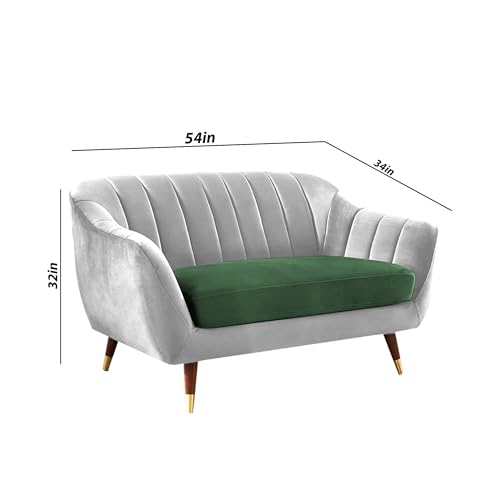 Image of Casaliving Anyse 2 Seater Sofa Set for Living Room (Green Grey Fabric) Premium Fabric Sofa