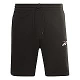 Reebok Herren Te Vector Fleece Shorts, Schwarz/Clabur, S