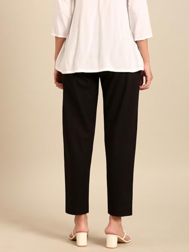 Image of TWIN BIRDS Women Cotton Straight Fit Pants | Ethnic Casual Daily Trousers