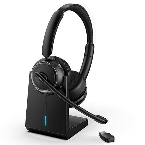 Image of Angteela Wireless Headset, Bluetooth 5.4 Headset with Microphone, Wireless Headphones for Cell Phones /Computer /Laptop