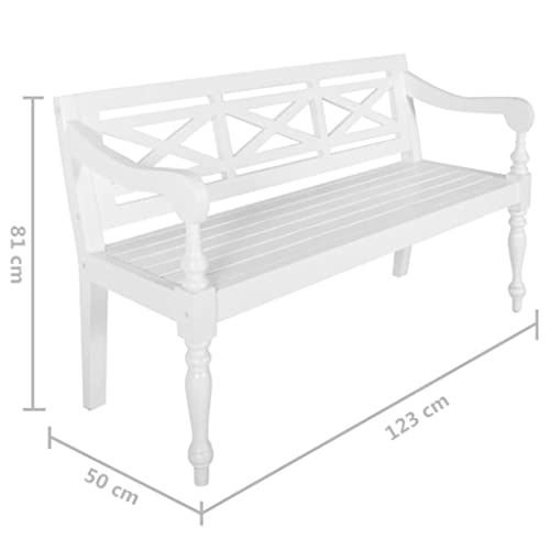 VidaXL Teak Massiv Gartenbank Mit Weinroter Auflage Produktbild-Vorschau 5